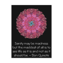 Inspirational Don Quixote quote postcards