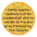 Inspirational Don Quixote quote stickers