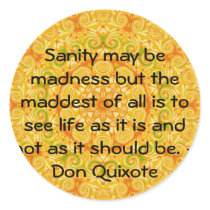 Inspirational Don Quixote quote stickers