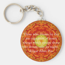 Inspirational Edgar Allan Poe Quote about dreams Keychains