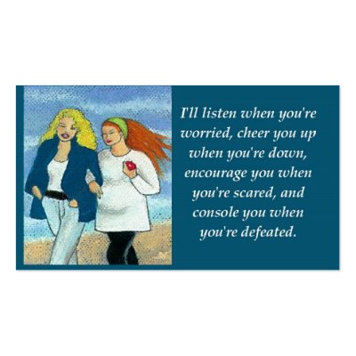 Inspirational Friendship / Love Wallet Size Card Business Card Templates by Kardz4U