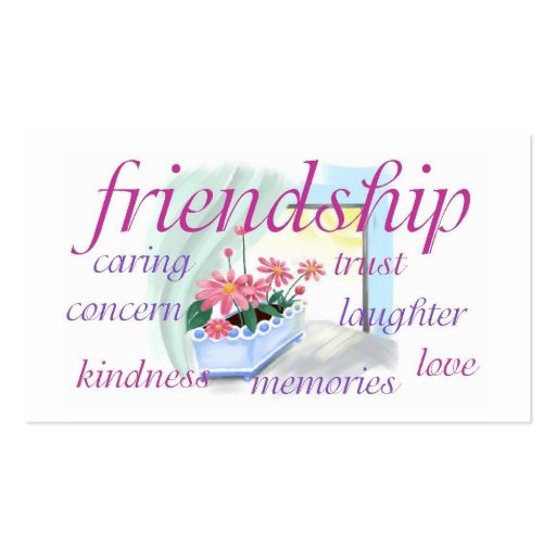 Inspirational Friendship Wallet Size Card Business Card Templates (front side)