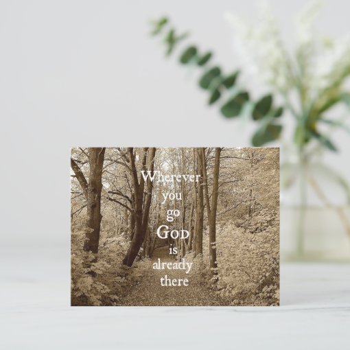 Inspirational God Is Already There Christian Quote Postcard Zazzle