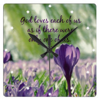 Inspirational God Loves Each of Us Quote Wall Clock