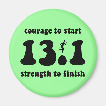 Inspirational half marathon refrigerator magnets