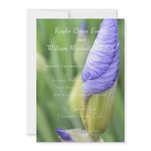 Inspirational Iris Wedding invitation