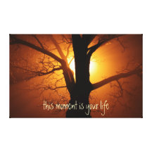 Inspirational Life Quote with Sun Stretched Canvas Print