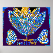 Inspirational Lotus Blue Poster