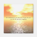 Inspirational Orange Sunset Over Calm Sea Magnet