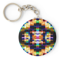 Inspirational Patterns - Rainbow Diamonds V2 Key Chain