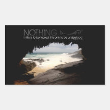 Inspirational Quote by Marie Curie Rectangle Sticker