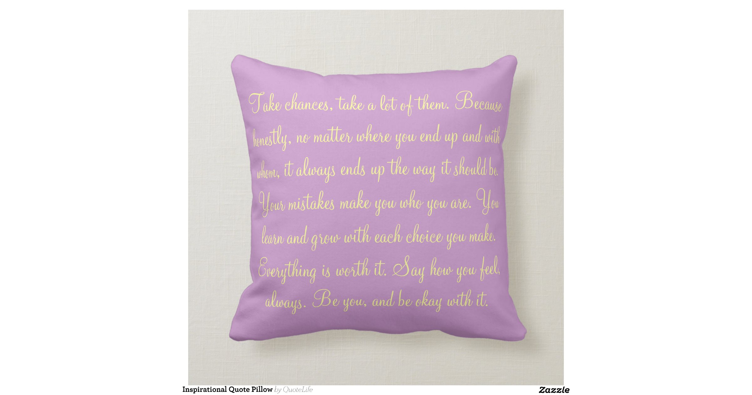Inspirational Quote Pillow Zazzle