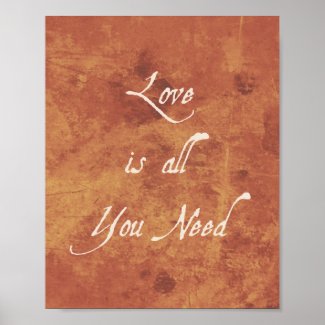 Inspirational Quote Print Love Is Autumn Antique Poster
