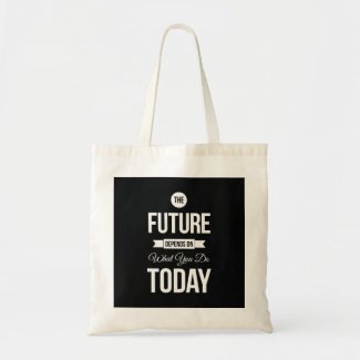 Inspirational Quote The Future Black Bags