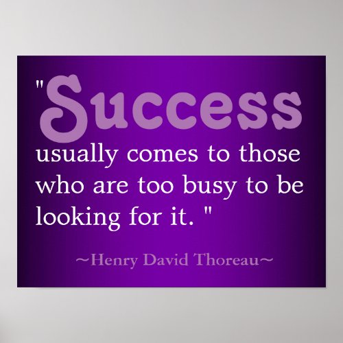 Inspirational Quotes Thoreau:Success Poster