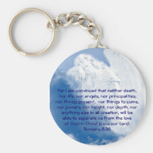 Inspirational Scripture Angel In Clouds, Romans Keychains