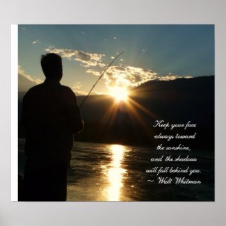 Inspirational Sunset Fishing Silhouette print