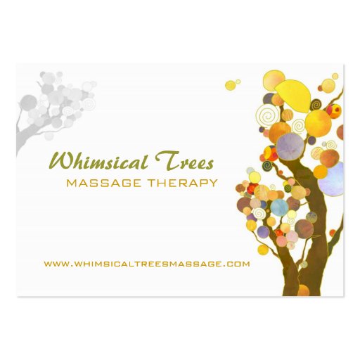 Inspirational Trees Massage Therapy Business Cards (front side)