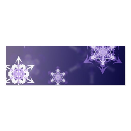 Inspirational winter snowflake bookmark with quote business cards (back side)