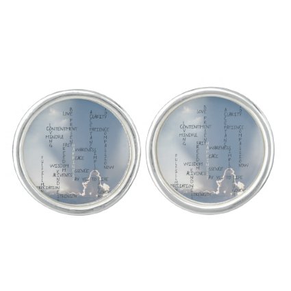 Inspirational Words to Live by for Happiness Cufflinks
