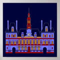 Inspired by Hôtel de Ville (City Hall), Paris Print