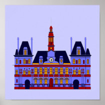 Inspired by l'Hôtel de Ville (the City Hall), Pari Posters