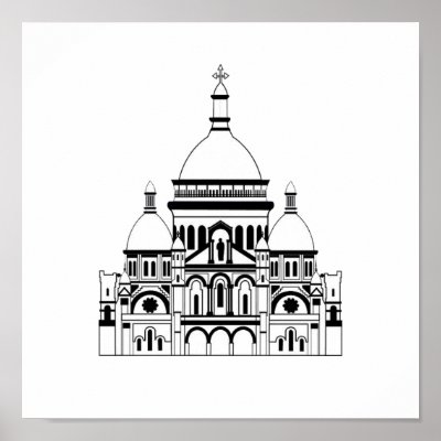 Inspired by the Sacre Coeur, Montmartre Poster by lonvig