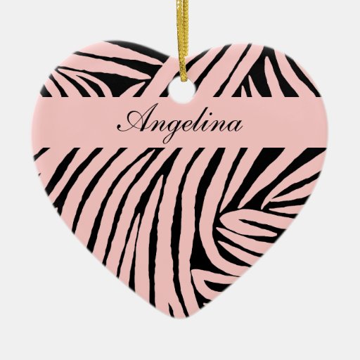 inspired zebra print pink double sided heart ceramic inspired zebra print pink double sided heart ceramic