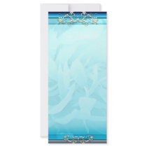 Inspiring Aqua Blue floral gift Rack Card