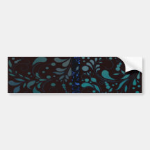 Inspiring bluish damask bumper stickers