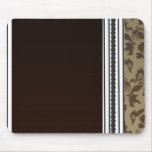 Inspiring Brown Damask Pattern Mousepad