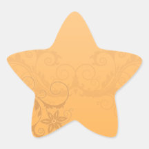 Inspiring brown floral on orange background star stickers