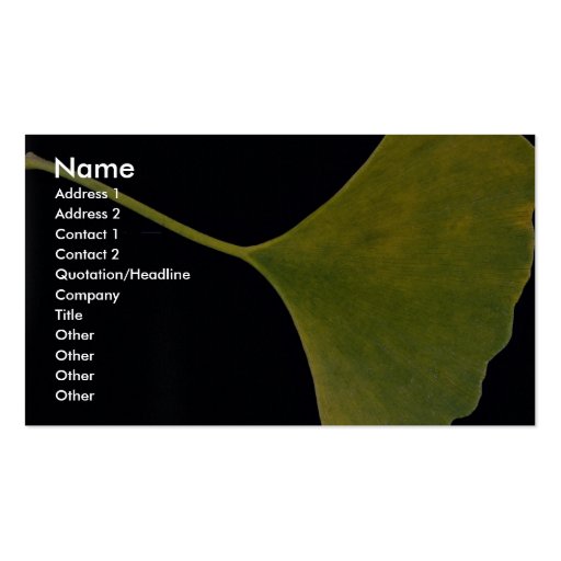 Inspiring Ginkgo leaf Business Card Template (front side)