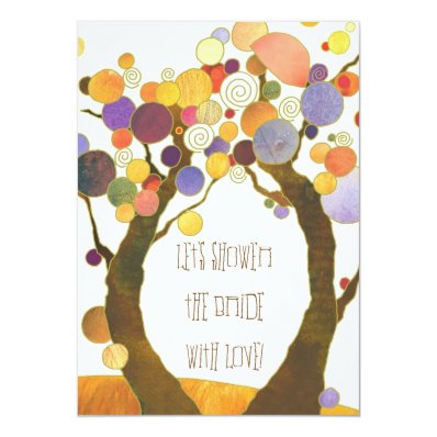 Inspiring Nature Love Trees Bridal Shower 5x7 Paper Invitation Card