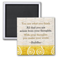 Inspiring Thought Buddha Quote 2 Inch Square Magnet