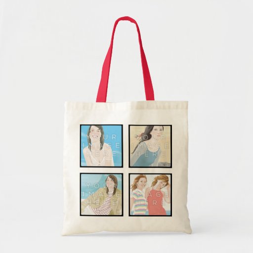 Instagram 4 Photo Personalized Tote Bag Designs