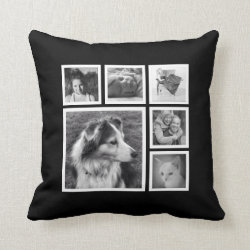 Instagram Family Photo Collage with Featured Image Throw Pillow