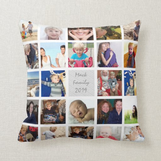 Instagram Modern Stylized Your Photos Pillow Zazzle