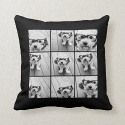 Instagram Photo Collage with 9 square photos Throw Pillows