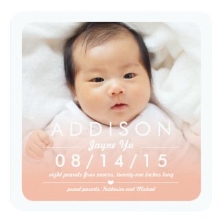 Instagram Square Baby Girl Birth Announcement