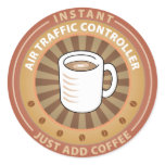 Instant Air Traffic Controller Round Stickers