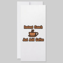 Instant Coach...Just Add Coffee Rack Card Design