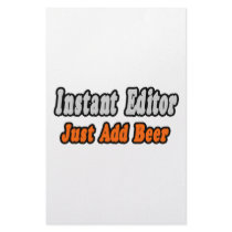 Instant Editor...Just Add Beer stationery