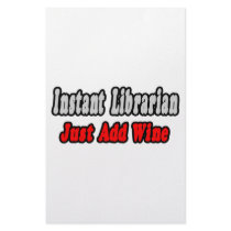 Instant Librarian...Just Add Wine stationery