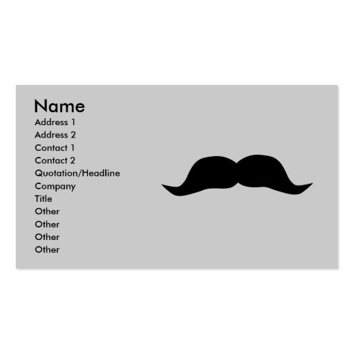 Instant Mustache Profile Cards Business Card Template (front side)