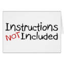 Instructions Not Inlcuded cards by TeeZazzle Instructions Not Inlcuded cards
