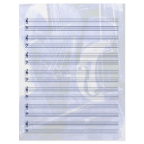 Instrument-Themed Staff Paper in Blue Full Color Flyer