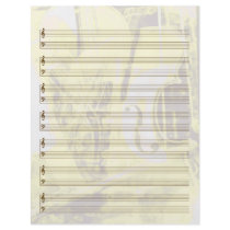 Instrument-Themed Staff Paper in Gold Full Color Flyer
