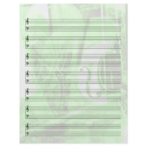 Instrument-Themed Staff Paper in Green Flyer Design
