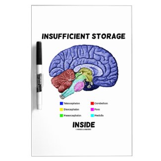 Insufficient Storage Inside (Brain Anatomy Humor) Dry-Erase Whiteboard